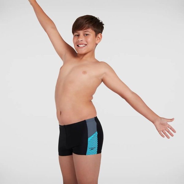 Плавки-шорты Speedo Dive Aquashort детские (Детский; 5-6 лет; черный/серый/голубой)